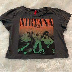 Nirvana Crop Top Band Tee